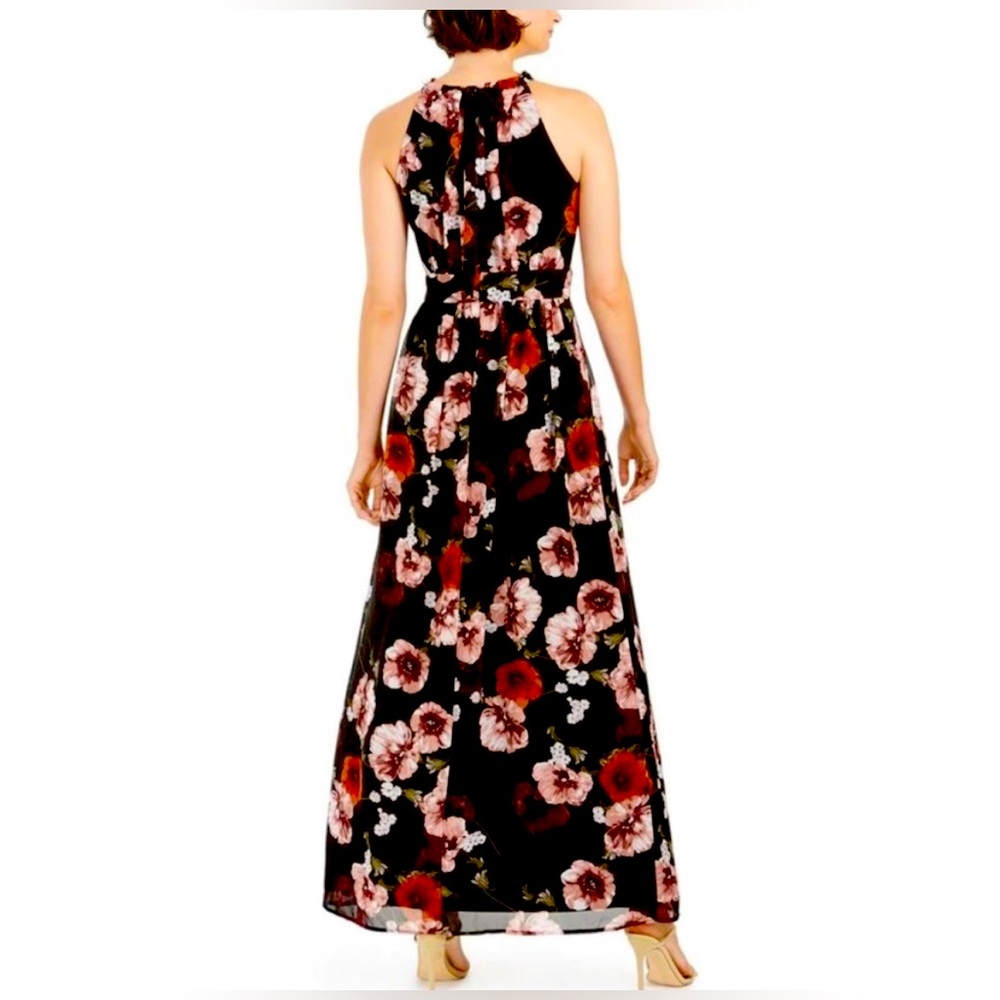 INC International Concepts - Halter-Top Dark Floral Lightweight Maxi Dress - 18 - Picture 2 of 11